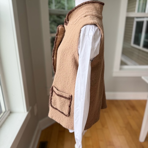 Tahari Tan Brown Embroidered Wool Vest Size XL - Picture 3 of 11